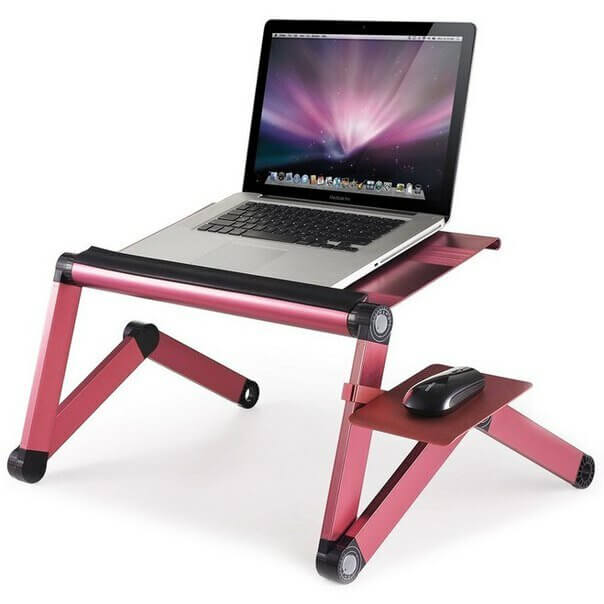 Стол трансформер для ноутбука розового цвета